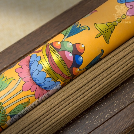 8寸拉卜楞極樂勝香-黃色筒