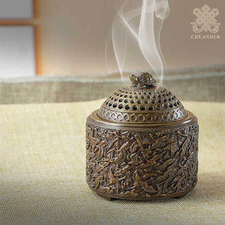 2H圓香爐-日式華鶴