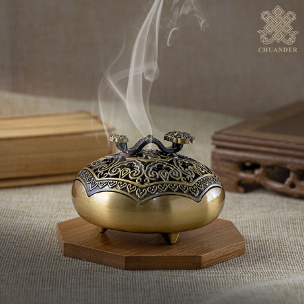 4H香爐-八角如意手把上蓋-青銅色