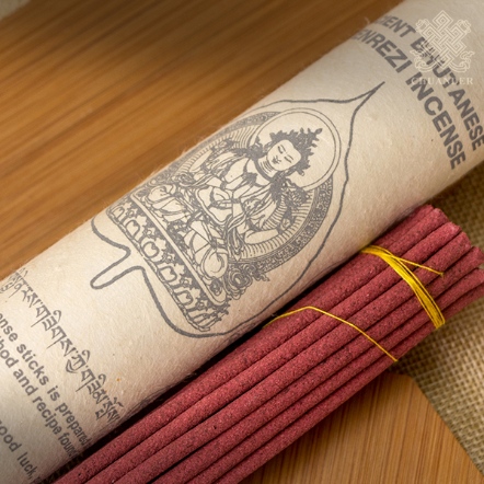 6寸5不丹頂級四臂觀音臥香