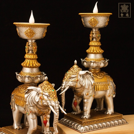 LED象寶電子酥油燈杯-小（一對）