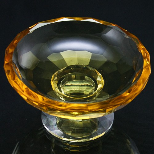 果盤-水晶黃色切角-10cm