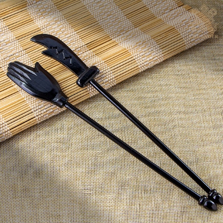 出食器(刀+手)-黑檀