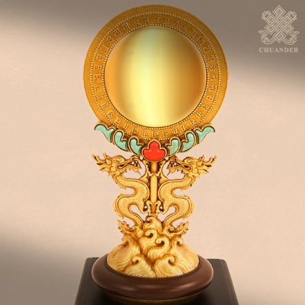 準提鏡-背面立式-精雕龍座-銅