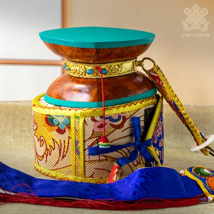 手鼓-原木色桑木製+鎏金腰帶-附布套