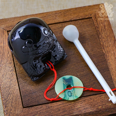 塑膠小木魚-漆黑色（含塑膠棒）