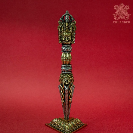 三面普巴杵-三色銅-精雕含底座（共三款）