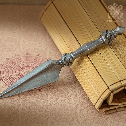 獨鈷普巴杵14cm-白鐵