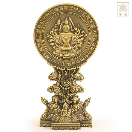 準提鏡-背面立式龍座-古色