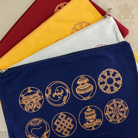 萬用帆布袋-八吉祥+誤跨咒輪（共四色）