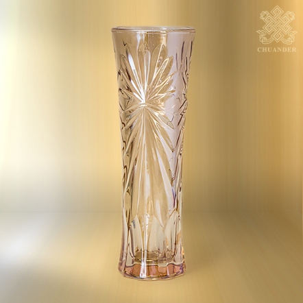 花瓶-小-冰花米字紋-琥珀色