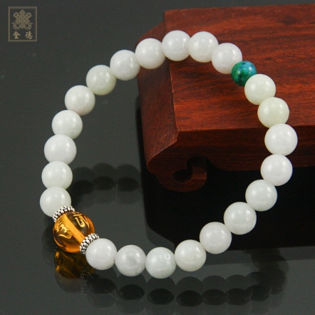 手珠-原色玉珠8mm+配飾