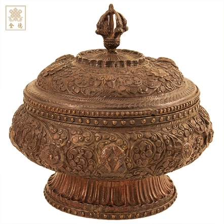 藏式寶盒-仿古色-雕花