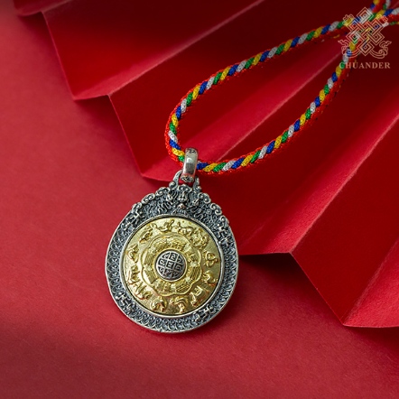 純銀項墜-轉運九宮八卦-雙色雙面