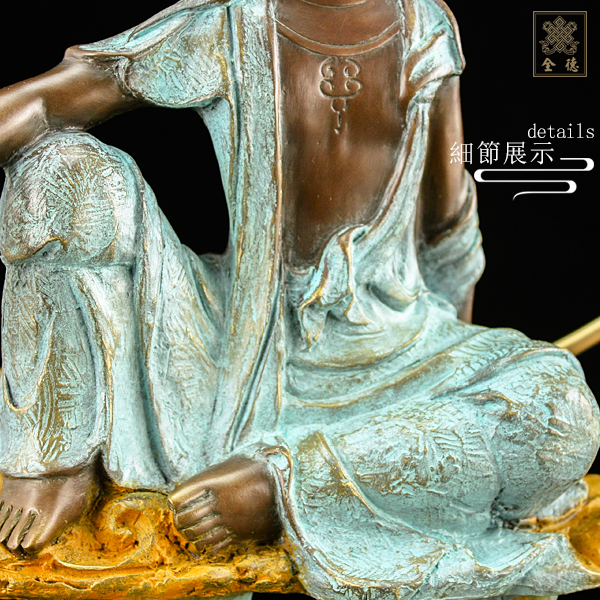 子問,子問銅雕,子問限量原創銅雕-水月觀音