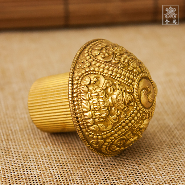 唐卡軸套-八吉祥-銅-精雕（一對）