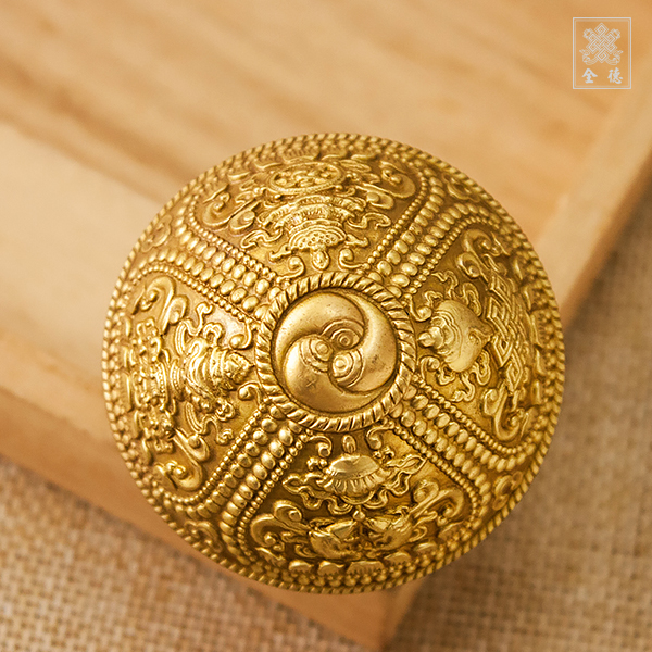 唐卡軸套-八吉祥-銅-精雕（一對）