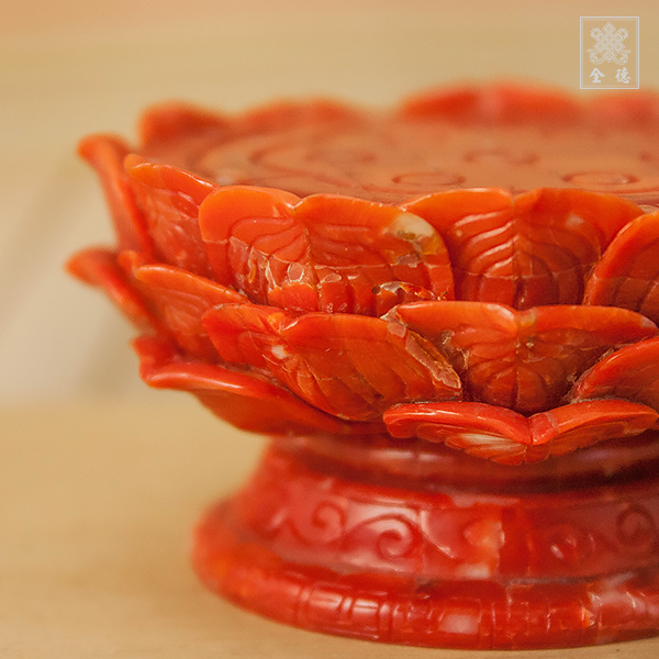 蓮花座-珊瑚貼片-7cm