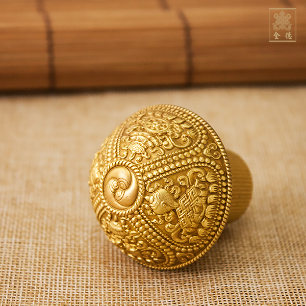 唐卡軸套-八吉祥-銅-精雕（一對）