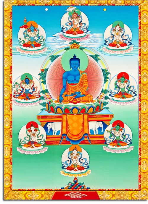 不動佛與八吉祥空行-BUR01