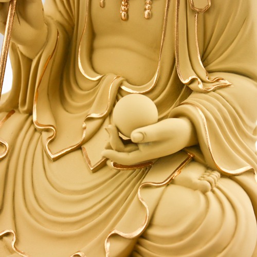 地藏菩薩,地藏坐姿-蓮花座-石金-8寸8