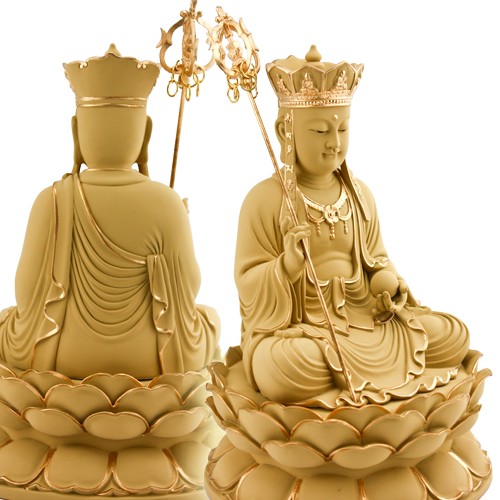 地藏菩薩,地藏坐姿-蓮花座-石金-8寸8