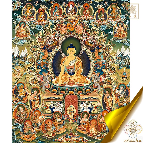 世尊聖眾圖,釋迦佛,瑪嘉,瑪嘉唐卡,圖登顛巴