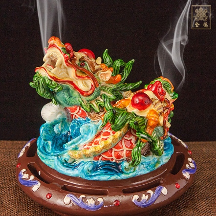 淨香爐-雙鰲魚-波麗彩繪