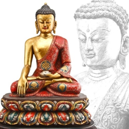 釋迦佛-坐姿底座-石雕彩繪