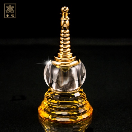 舍利塔-金黃色-金頂-水晶玻璃