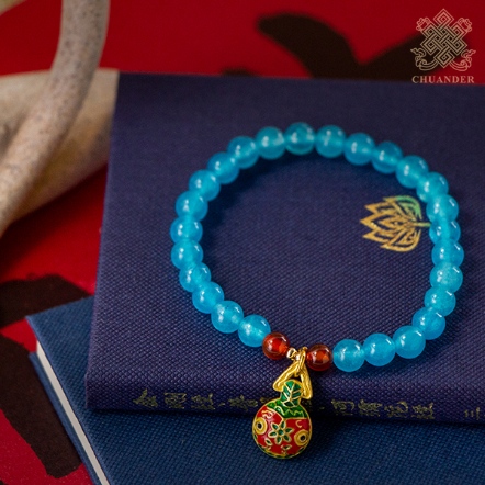 手鍊-仿天河石6mm+吞金神獸配飾