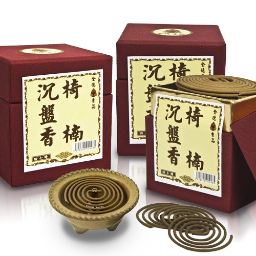 4H椅楠沉盤香-紅盒