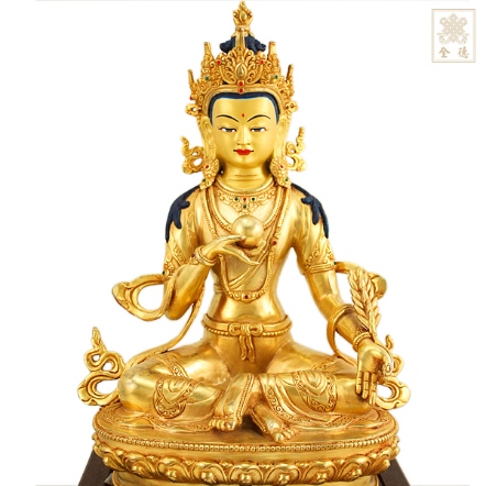 藏式地藏菩薩-全鎏金-銅-1尺1