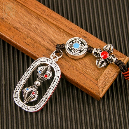 吊飾-金剛杵-橢圓框-合金