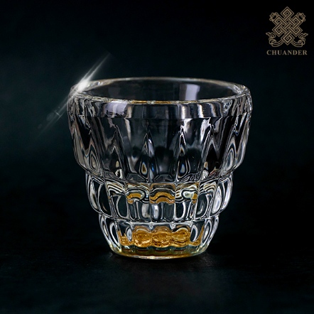 供水杯-水晶加厚三層切面-金箔杯