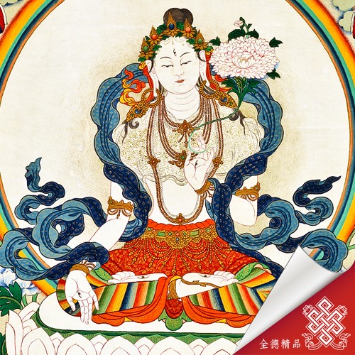 噶舉傳承祖師 白度母 06-090 唐卡畫心