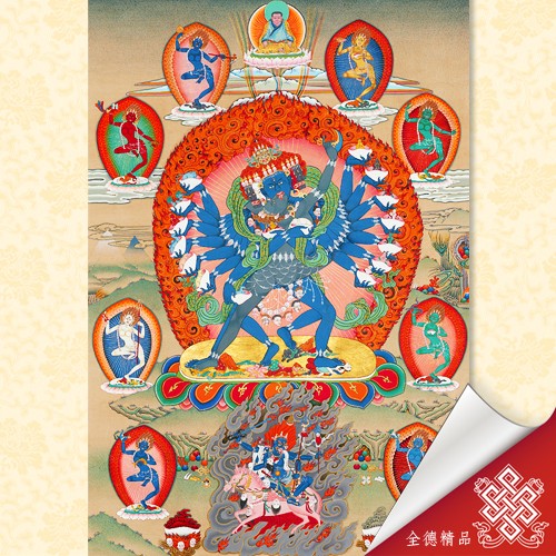 喜金剛,唐卡,畫心