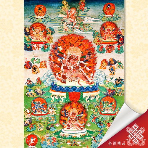 文武百尊,忿怒尊,唐卡,畫心
