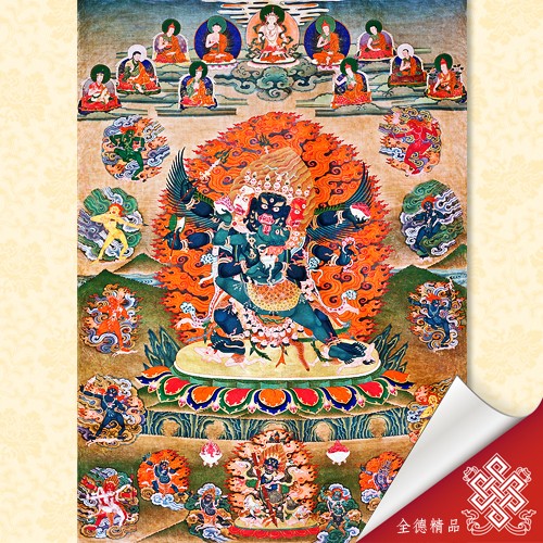 文武百尊,忿怒尊,唐卡,畫心