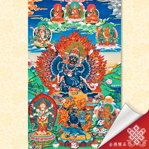 大威德金剛,唐卡,畫心