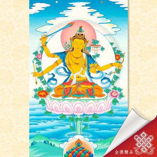 四臂文殊菩薩,09-015,唐卡畫心