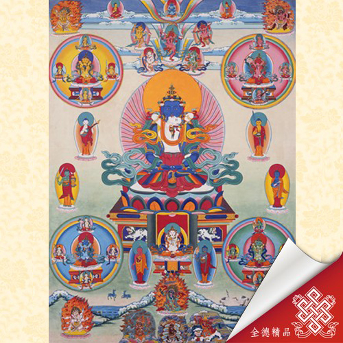文武百尊,寂靜四十二本尊,唐卡,畫心