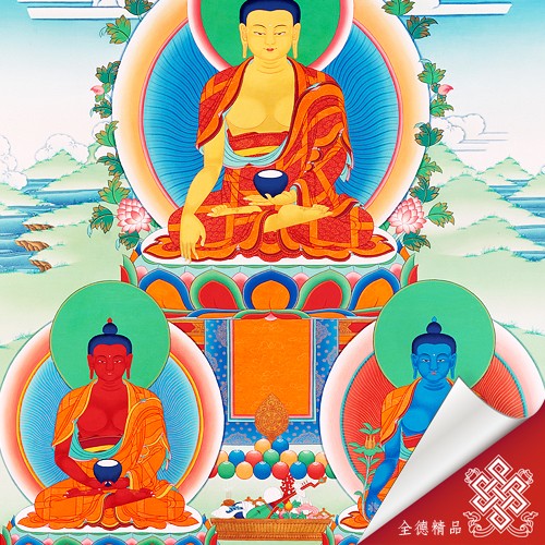 三寶佛,唐卡
