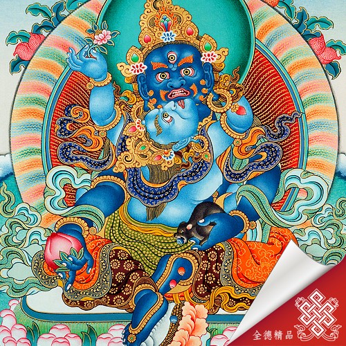 綠財神-唐卡畫心
