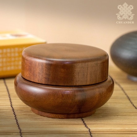 香粉罐-紅木-圓型