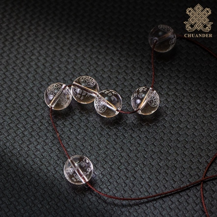 配件-文殊菩薩心咒-白晶12mm