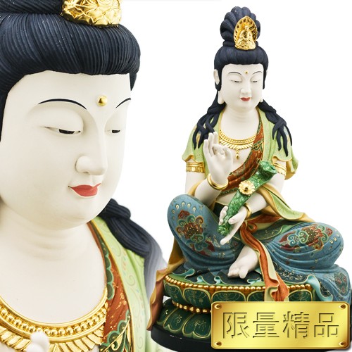 如意觀音-樟木極彩-49cm