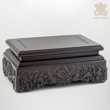 長方形木座-法輪海浪-黑檀木（共五款）