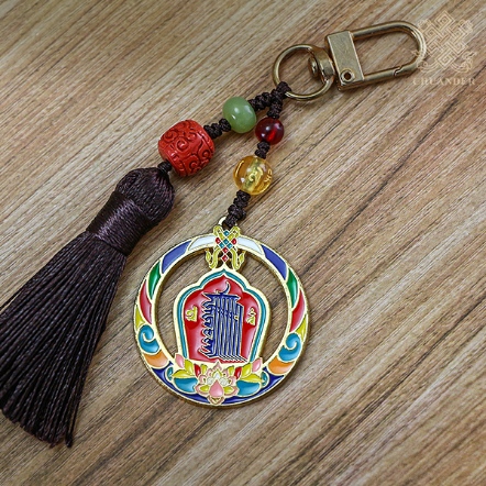 鑰匙圈-時輪金剛+流蘇-單面-合金彩繪