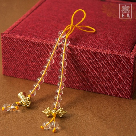 唸珠計數器-鈴杵-白水晶(養晶)6mm